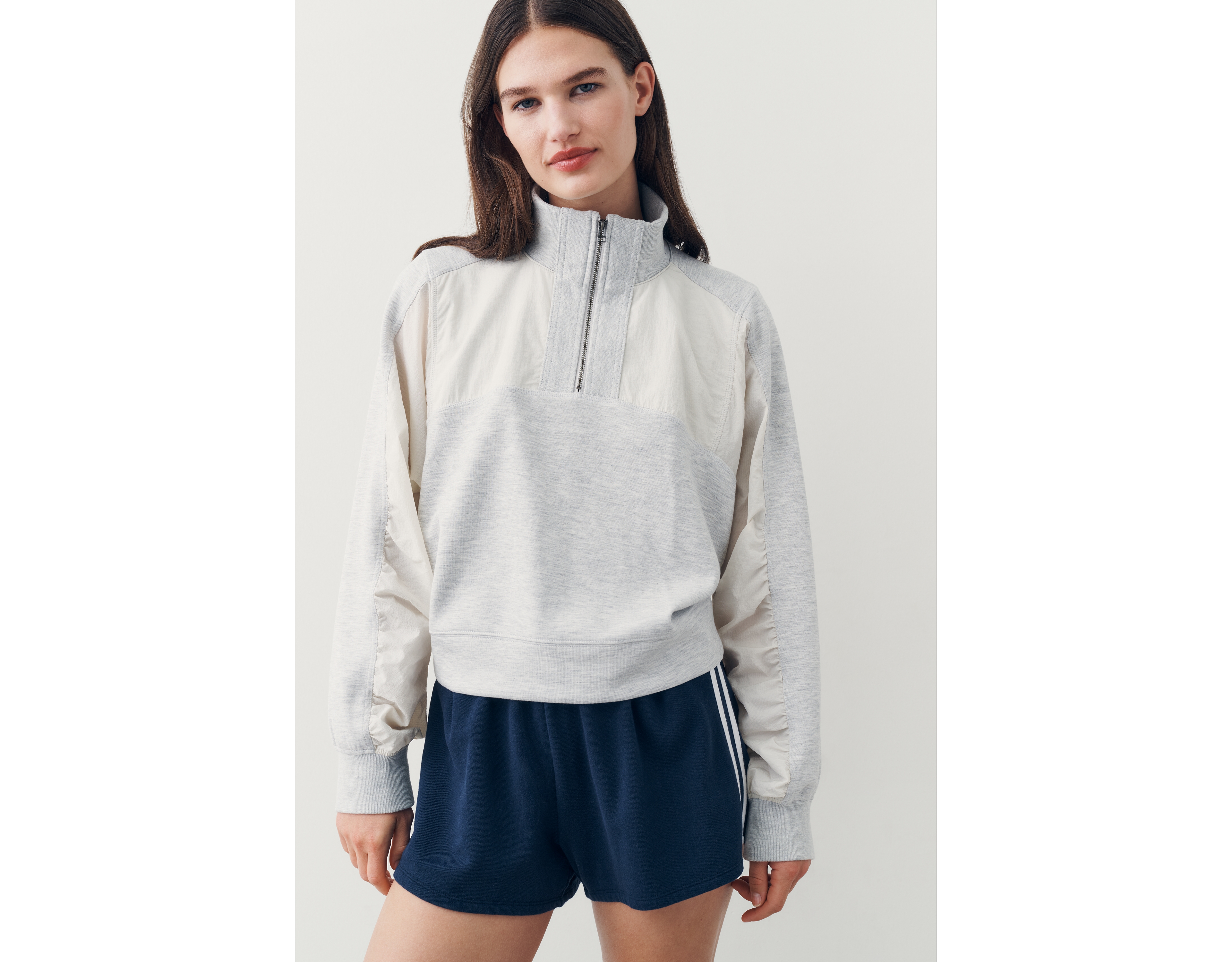 Daily Practice Mixed Media Quarter-Zip Jacket