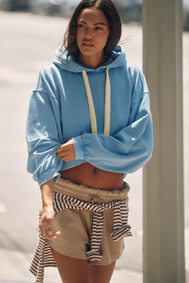 Daily Practice By Anthropologie Daily Practice Drawstring Hoodie In Blue