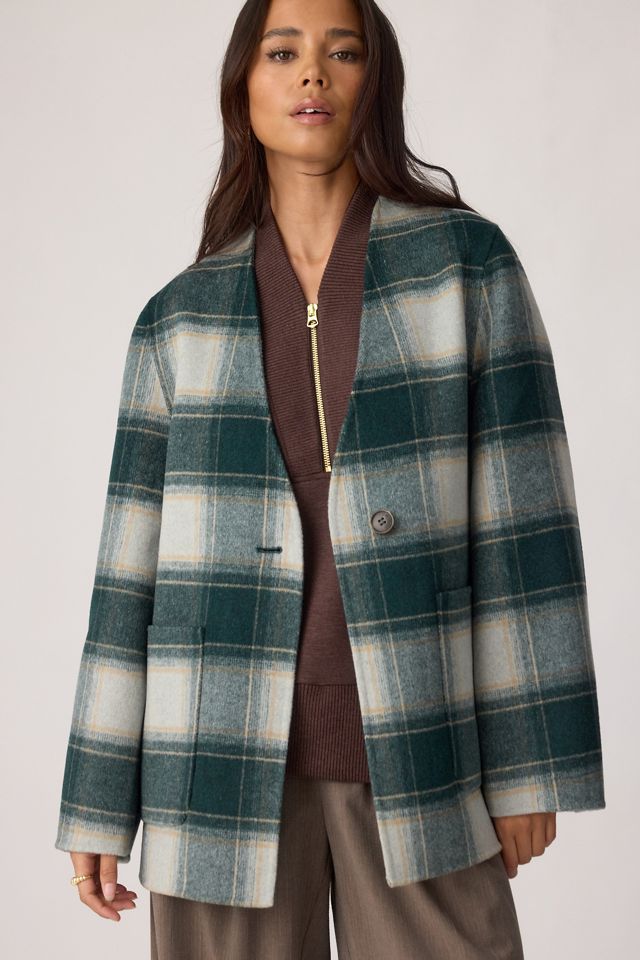 Varley Alderton Check Scarf Coat #1
