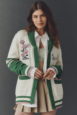The Wild Collective Nfl Cardigan Sweater In Green
