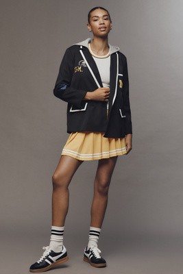 The Wild Collective X Anthropologie Ncaa Piped Blazer Jacket In Blue
