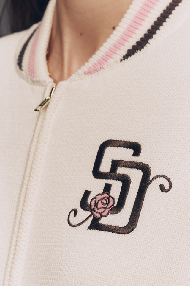 The Wild Collective Jacquard Varsity Bomber Jacket | Anthropologie
