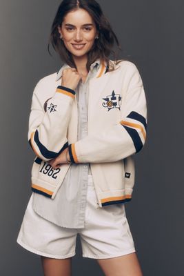 The Wild Collective Jacquard Varsity Bomber Jacket