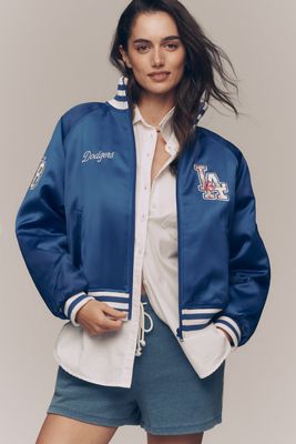 The Wild Collective Satin Varsity Bomber Jacket