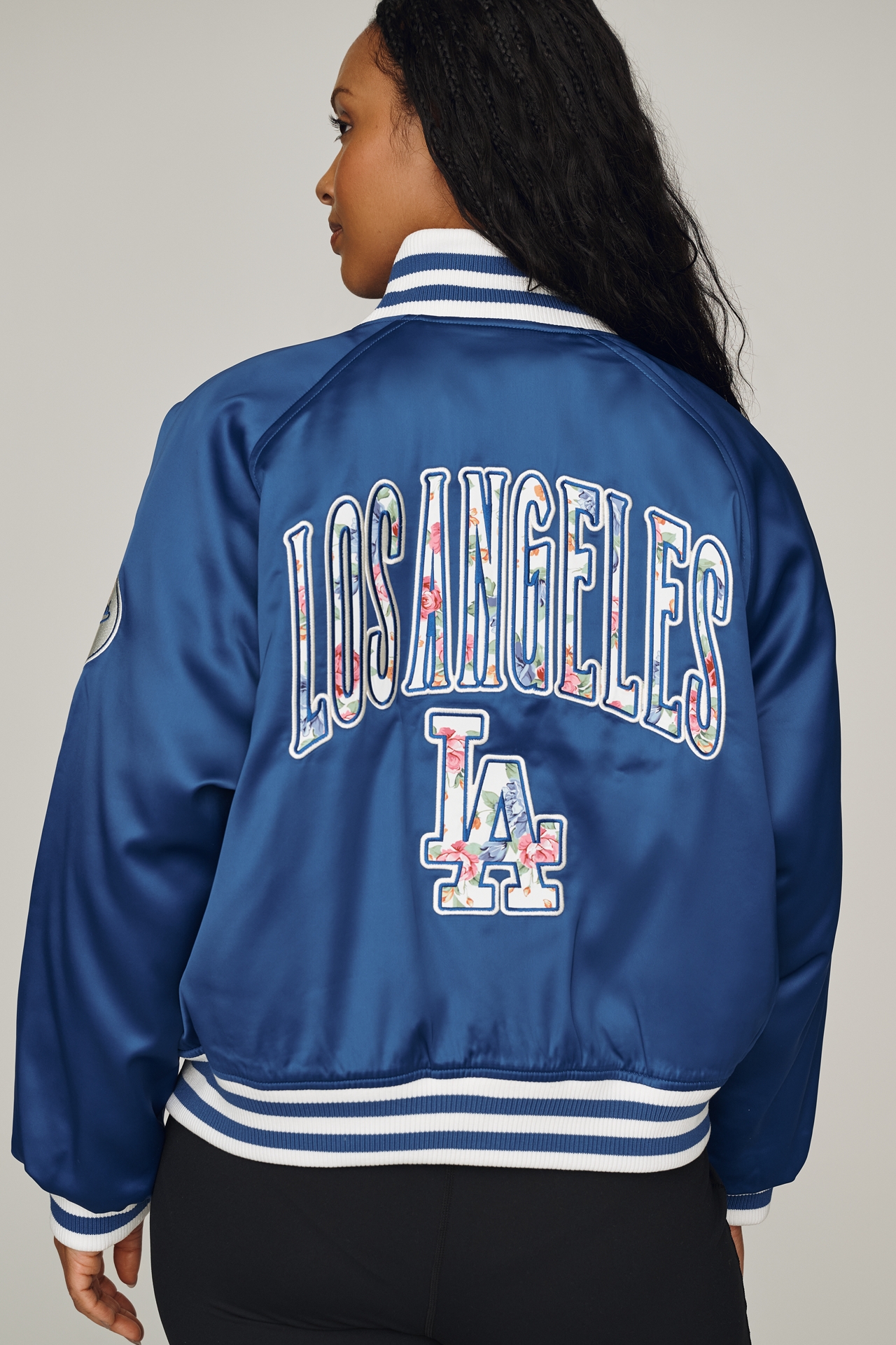 The Wild Collective Satin Varsity Bomber Jacket