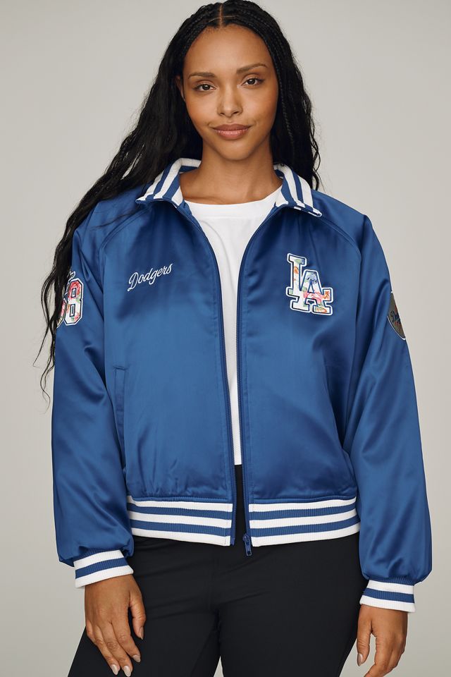 The Wild Collective Satin Varsity Bomber Jacket | Anthropologie