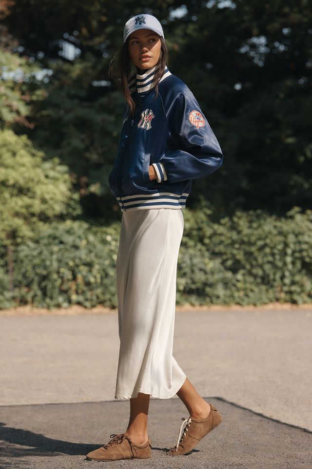 The Wild Collective Satin Varsity Bomber Jacket #1