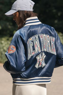 The Wild Collective Satin Varsity Bomber Jacket