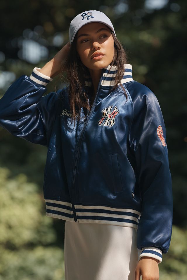 The Wild Collective Satin Varsity Bomber Jacket #3