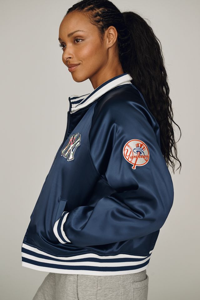 The Wild Collective Satin Varsity Bomber Jacket #5