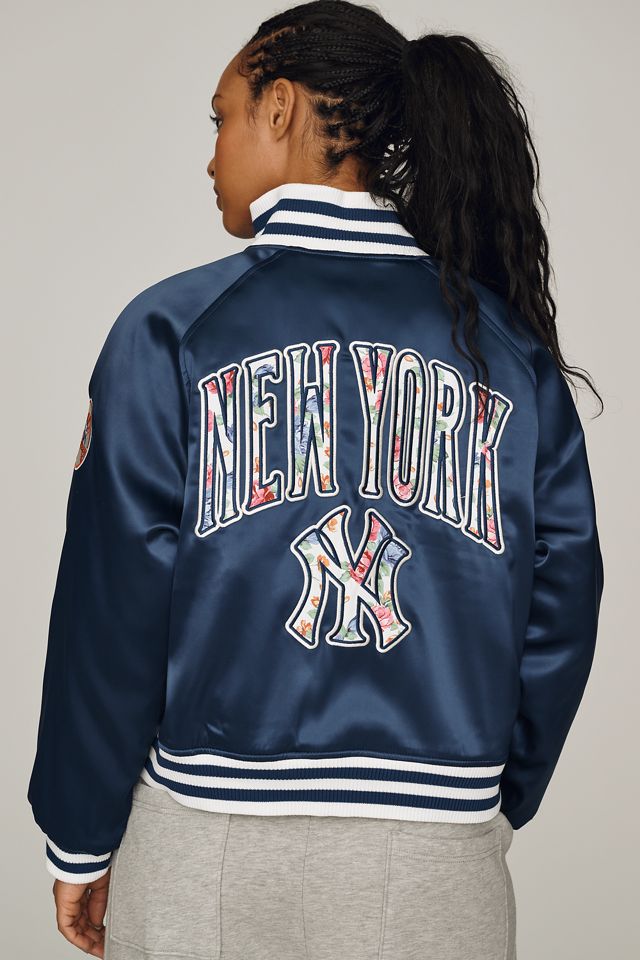 The Wild Collective Satin Varsity Bomber Jacket #6