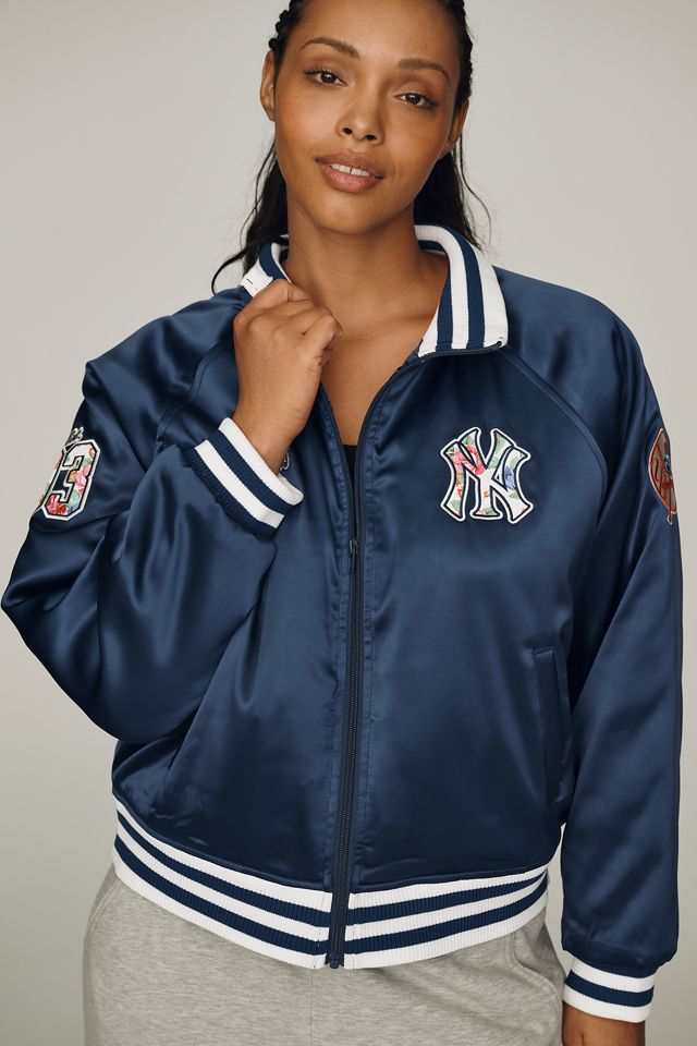 The Wild Collective Satin Varsity Bomber Jacket #4