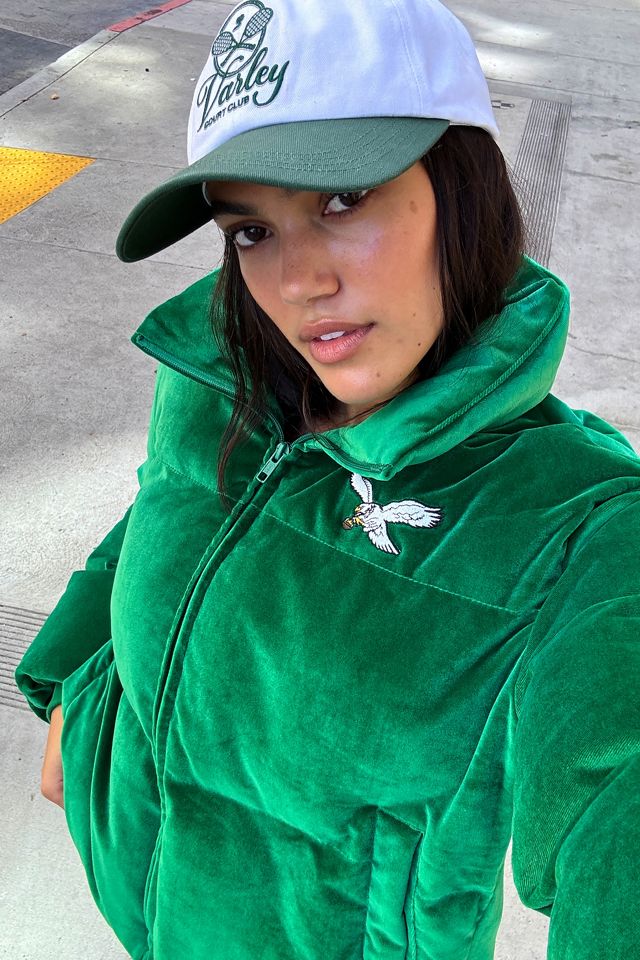 The Wild Collective NFL Velvet Puffer Coat #2