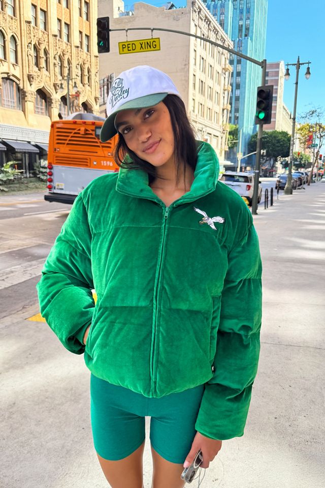 The Wild Collective NFL Velvet Puffer Coat #3