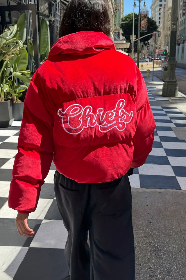 The Wild Collective NFL Velvet Puffer Coat #1