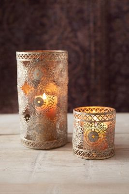 Punched Lace Votive Holder | Anthropologie