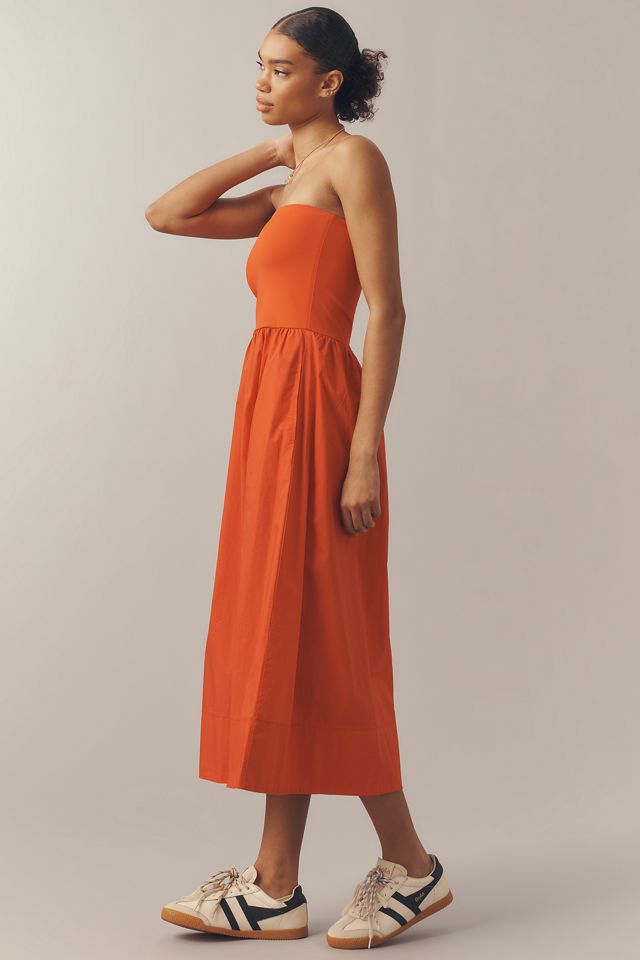 Café Après-midi Orange Z Supply Sunsought Midi Dress | Anthropologie