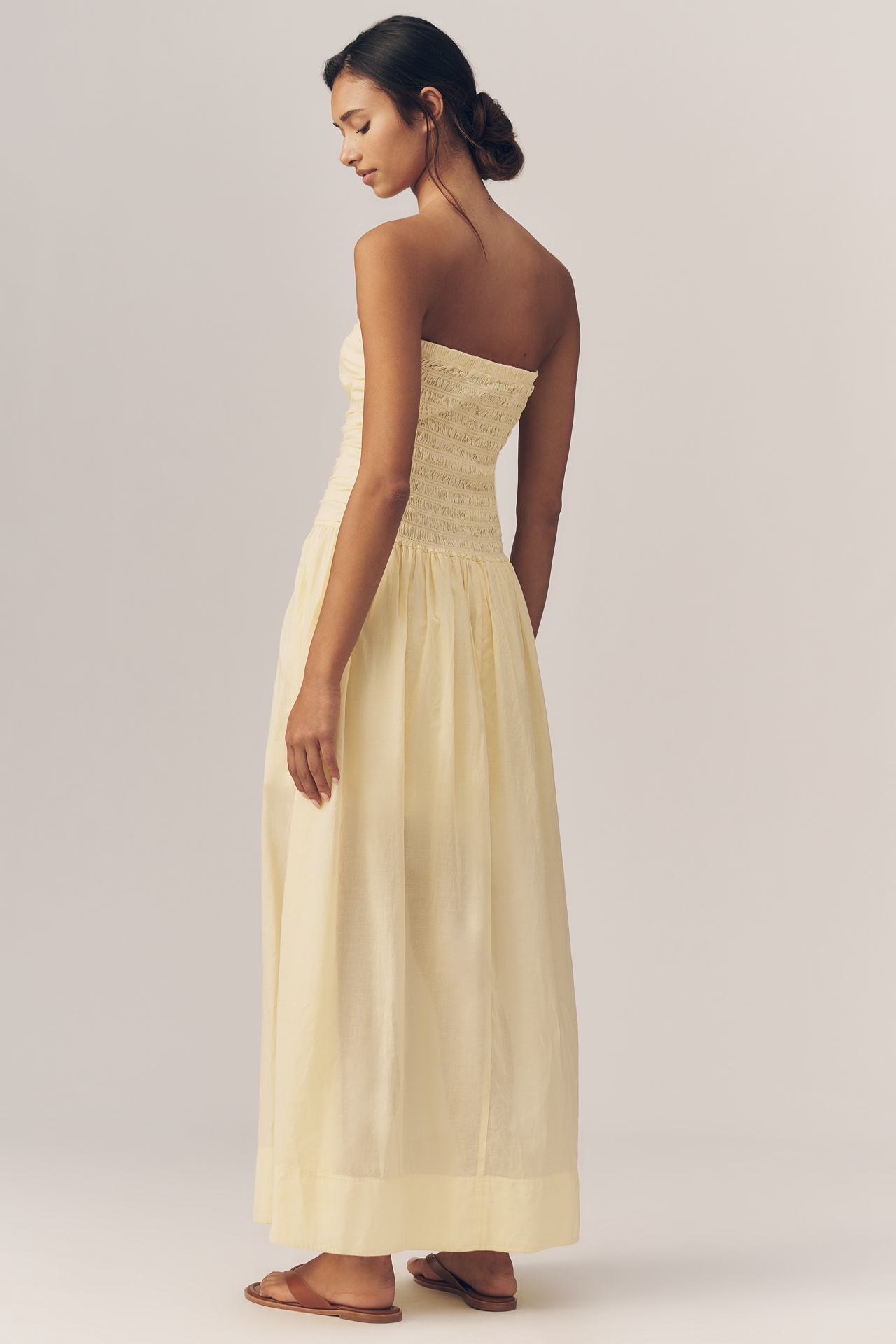 Sundry Voile Ruched Maxi Dress