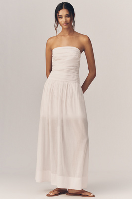 Sundry Voile Ruched Maxi Dress In Pink