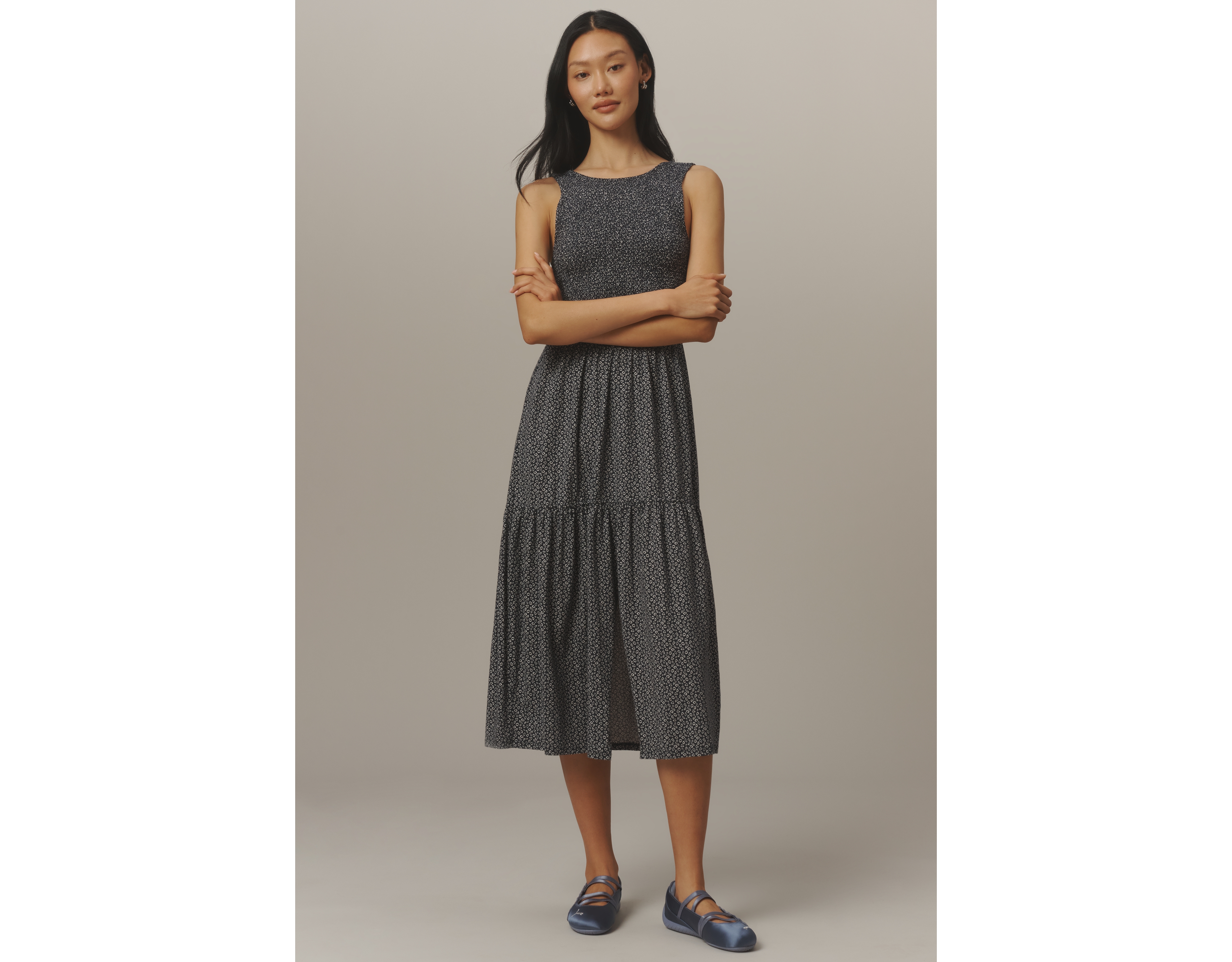 Nation Los Angeles Clementine 100% Cotton Midi Dress