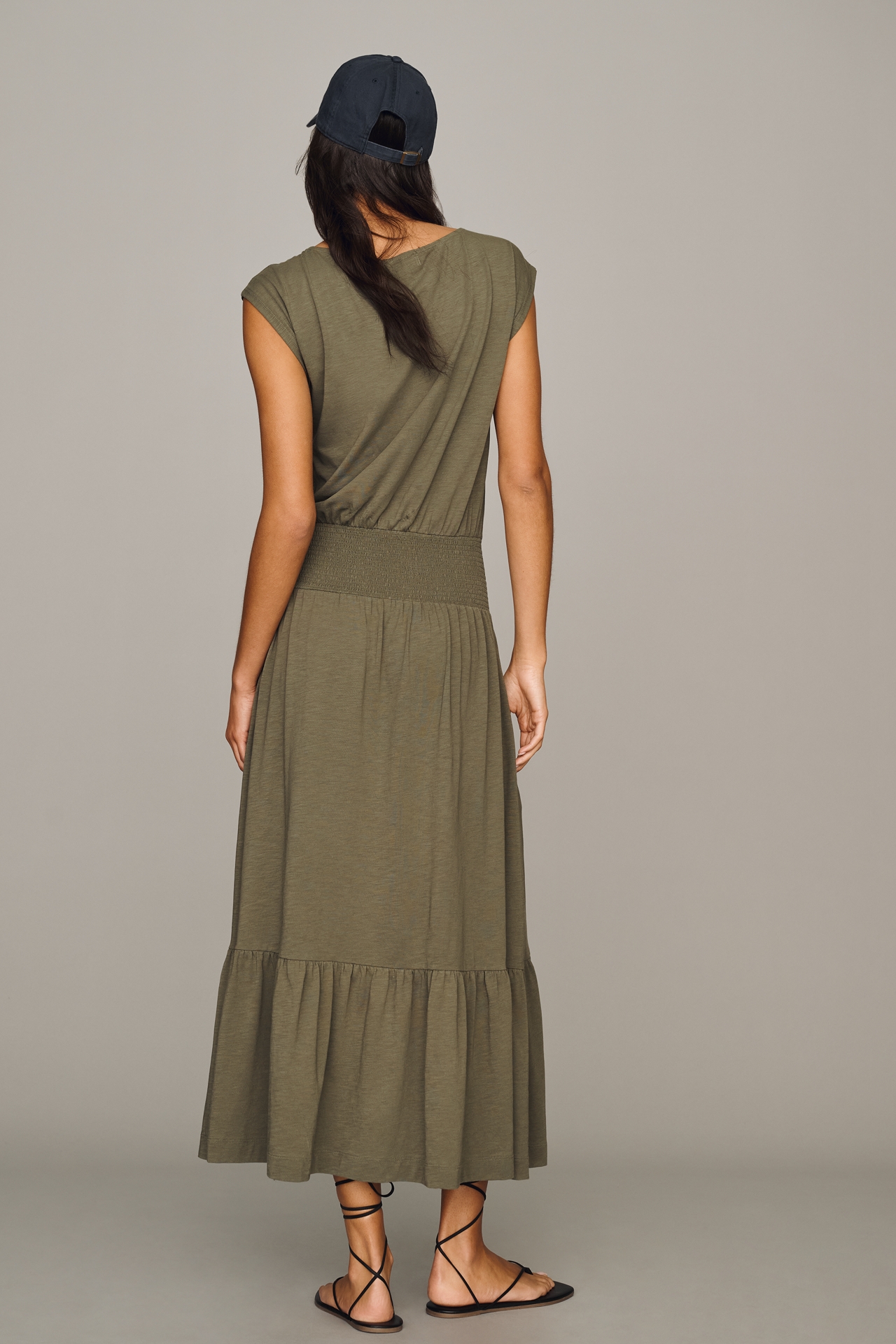 Nation Los Angeles Evonne Short-Sleeve Cotton Midi Dress