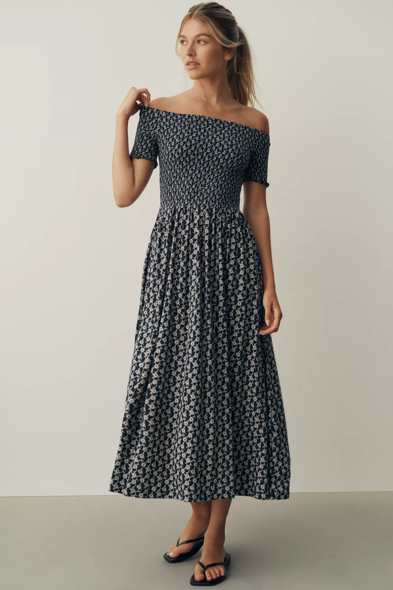 Nation Los Angeles Vivian 100% Pima Cotton Midi Dress