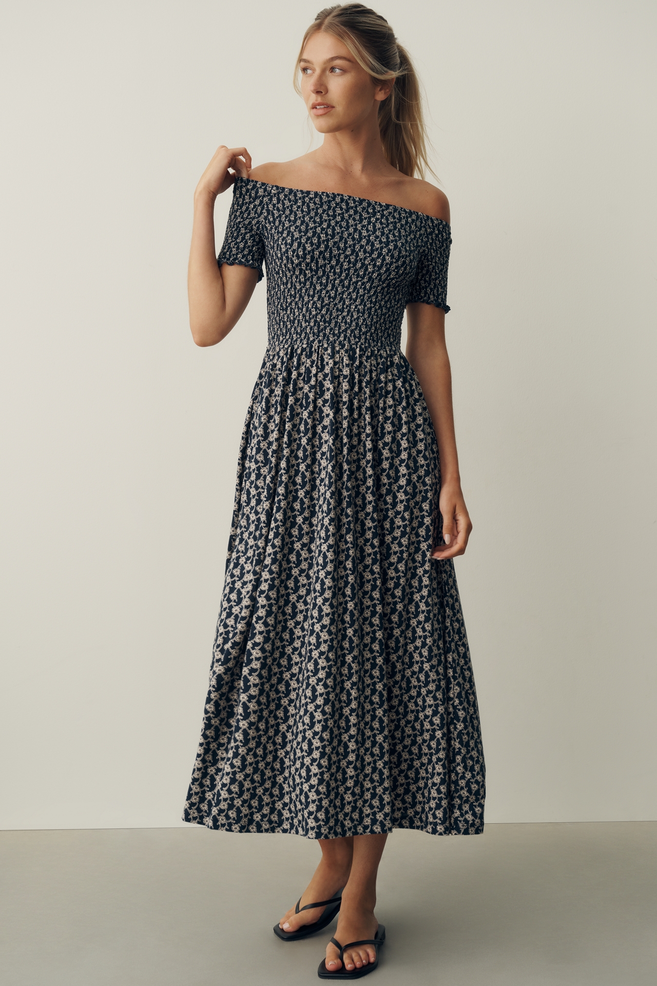 Nation Los Angeles Vivian 100% Pima Cotton Midi Dress