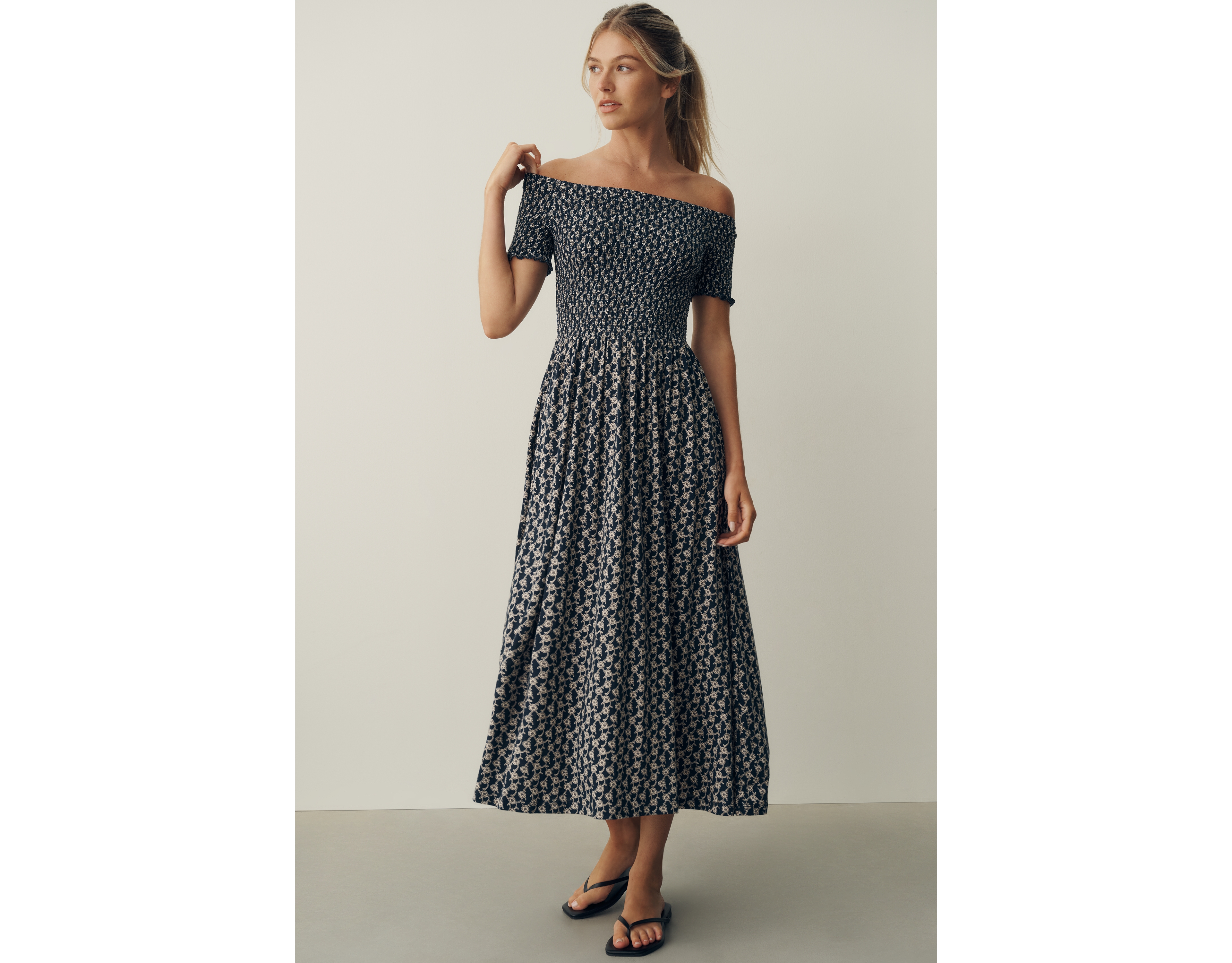 Nation Los Angeles Vivian 100% Pima Cotton Midi Dress