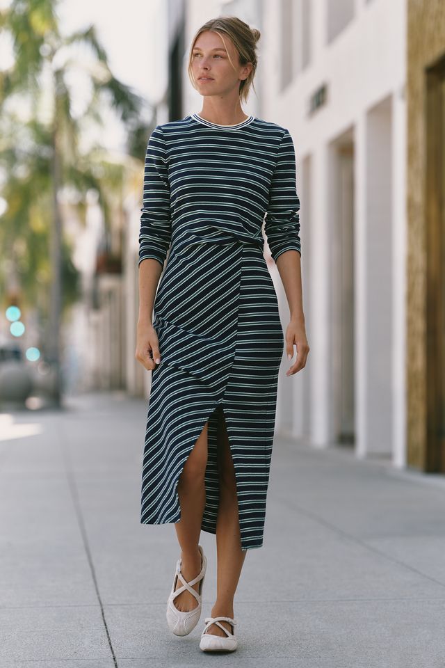 Daily Practice Twist Cotton Stretch Midi Dress #1