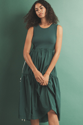 Daily Practice By Anthropologie Daily Practice Bowline Sleeveless Midi Dress In Green