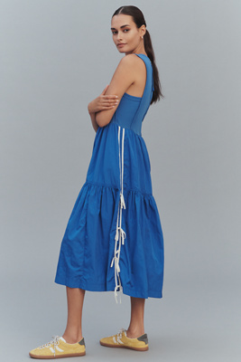 Daily Practice By Anthropologie Daily Practice Bowline Sleeveless Midi Dress In Blue