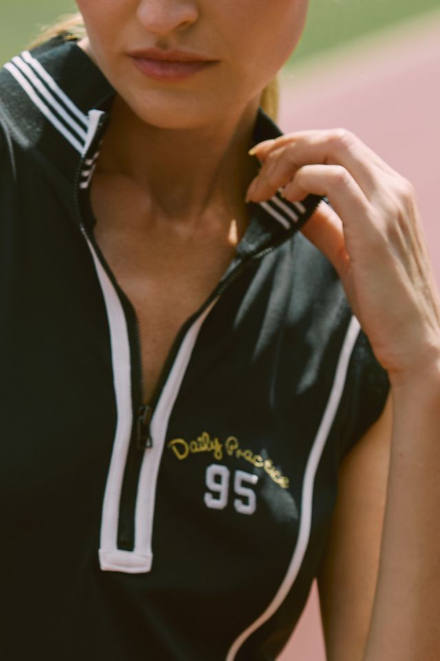 Daily Practice Quarter-Zip Drop-Waist Mini Dress #1