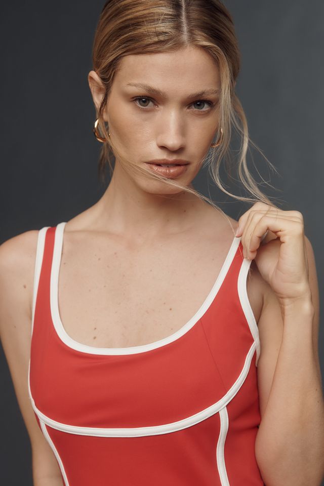 Daily Practice Sleeveless Piped Mini Dress #3