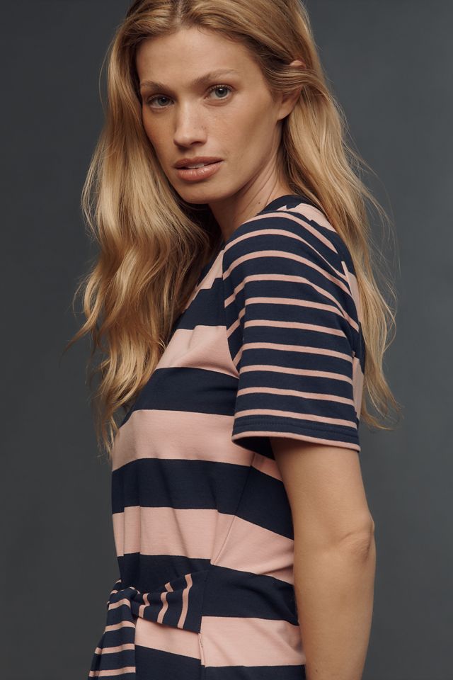 English Factory Short-Sleeve Contrast Striped Mini Dress #3