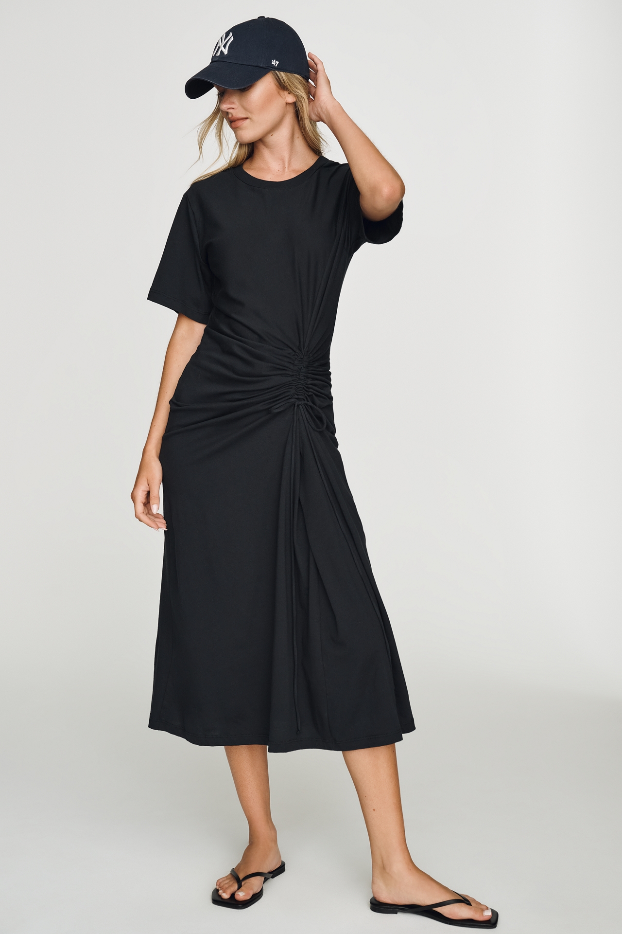 Daily Practice Cotton Ruched T-Shirt Dress