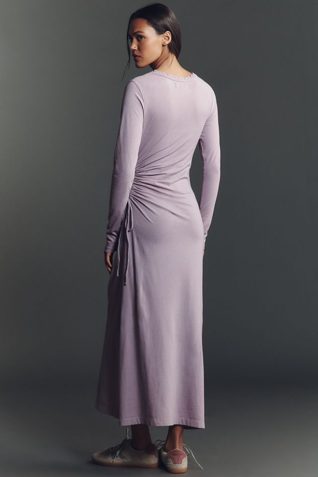 Daily Practice Long-Sleeve Side-Slit Column Midi Dress #1