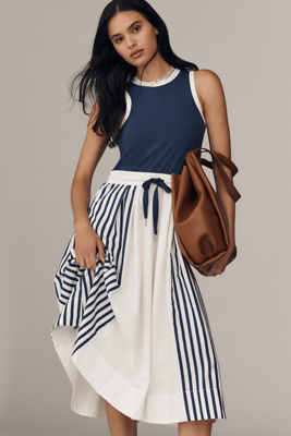 Daily Practice Drawstring Twofer Midi Dress | Anthropologie