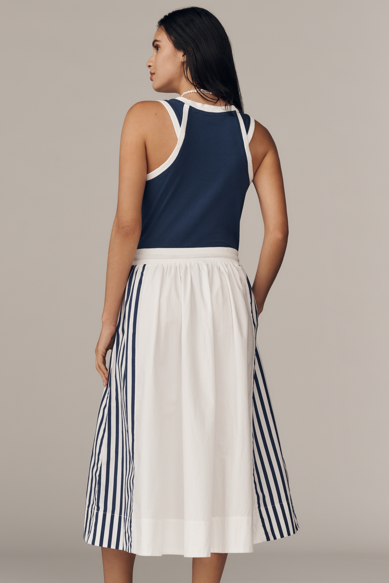 Daily Practice Drawstring Twofer Midi Dress