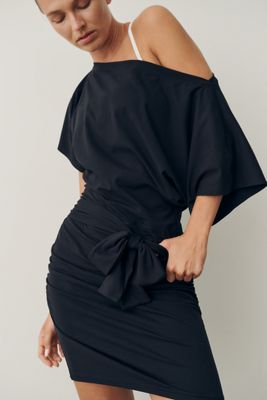 Daily Practice Off-Shoulder Waisted Mini Dress
