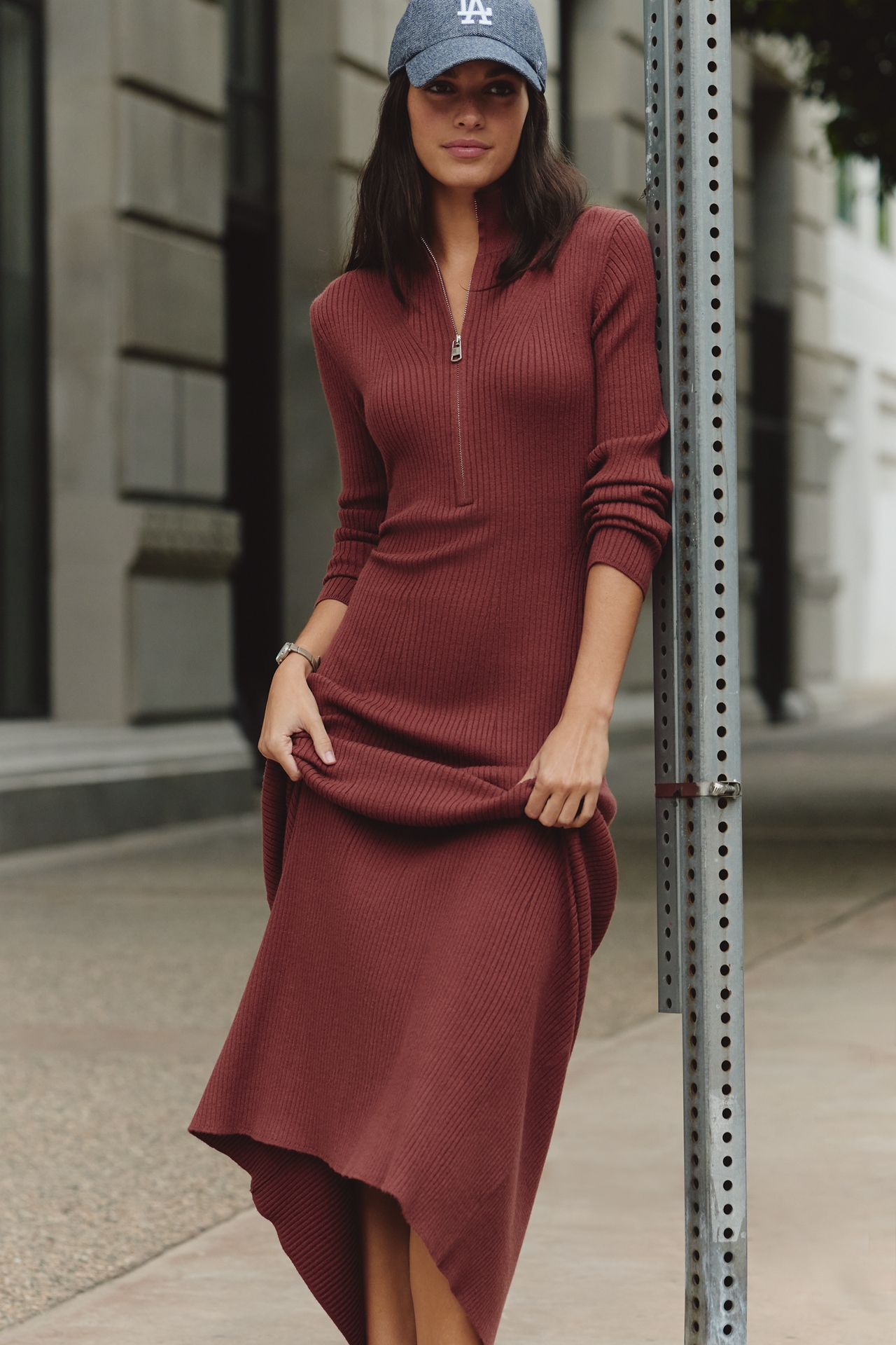 Varley Burnet Half-Zip Knit Dress