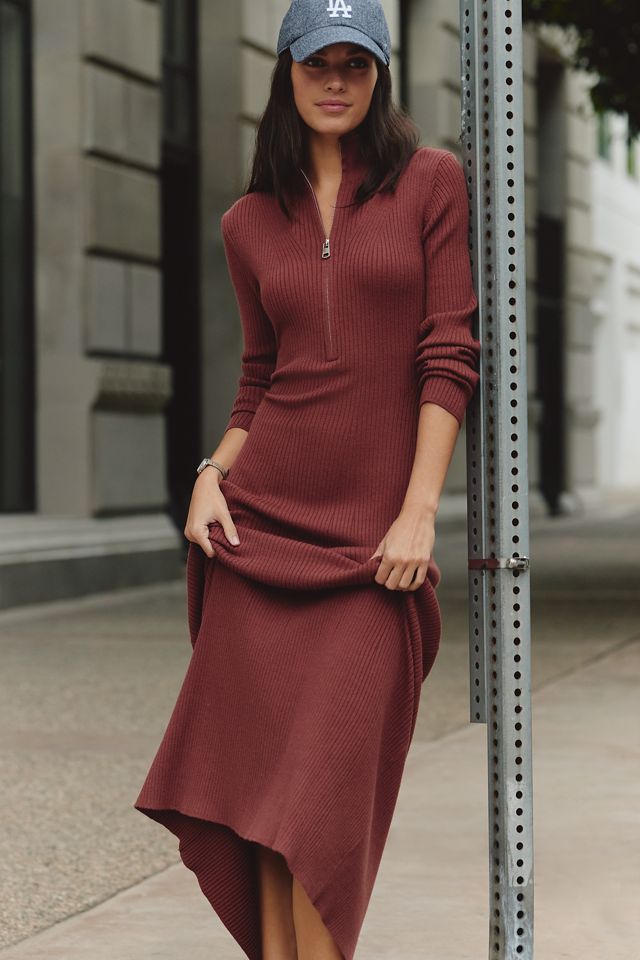 Varley Burnet Half-Zip Knit Dress | Anthropologie