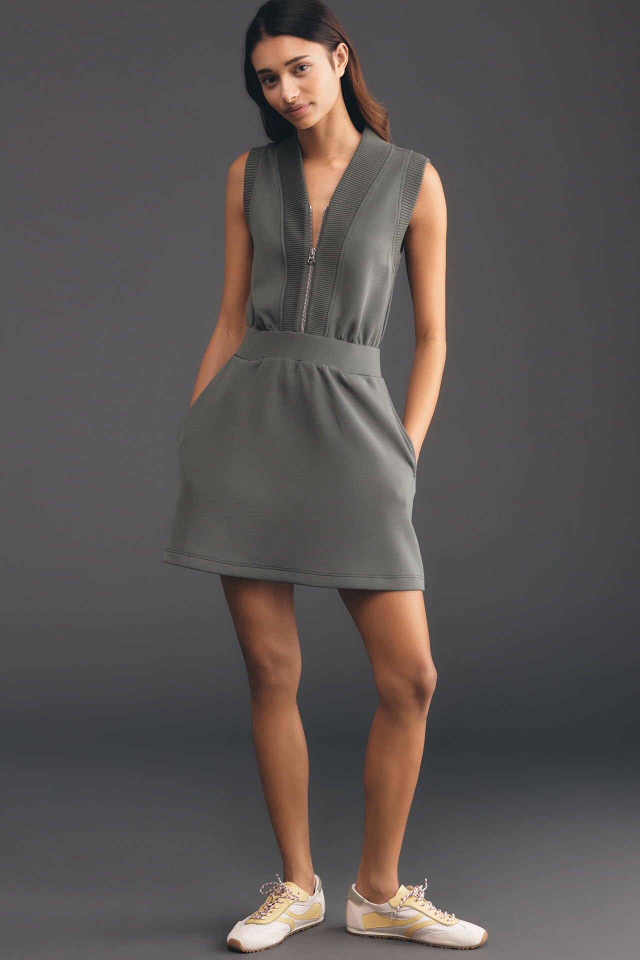 Varley Polyanne Half-Zip Mini Dress