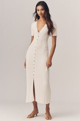 dress knitted green Coeur Sports - Green/Cream Striped Dress