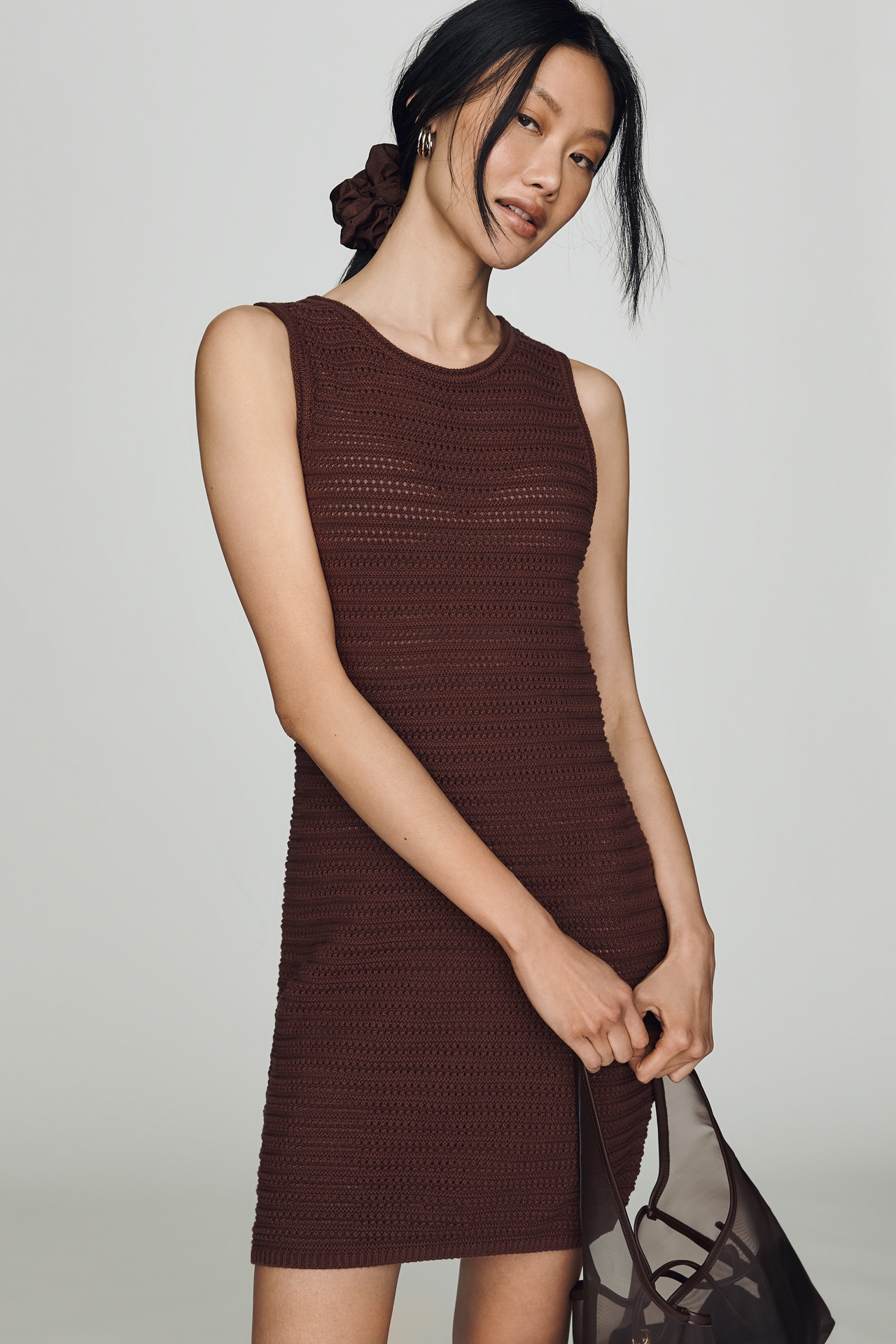 Varley Shane Knit Cotton Mini Dress