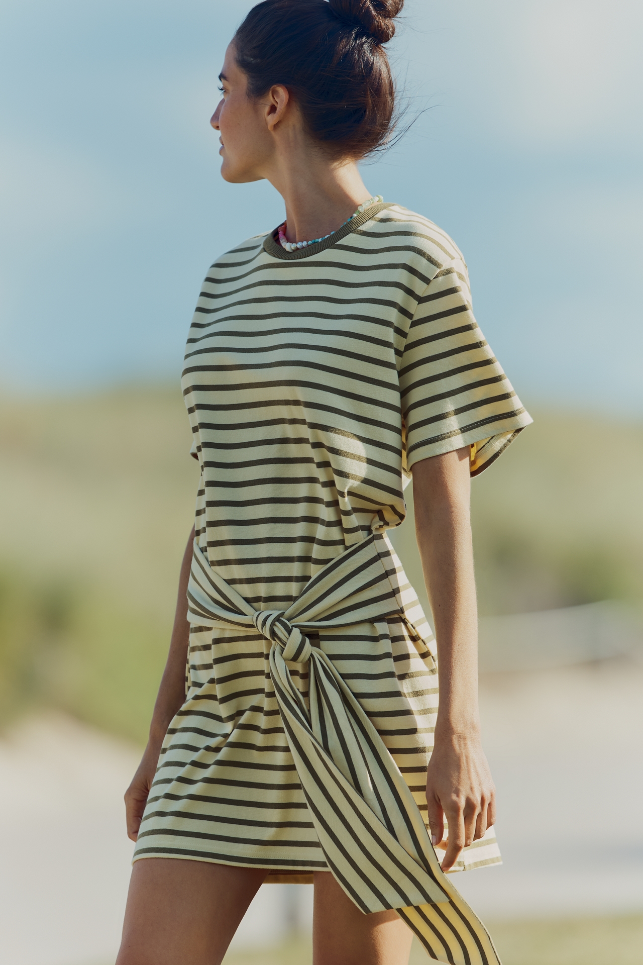 Daily Practice Tie-Waist Mini T-Shirt Dress