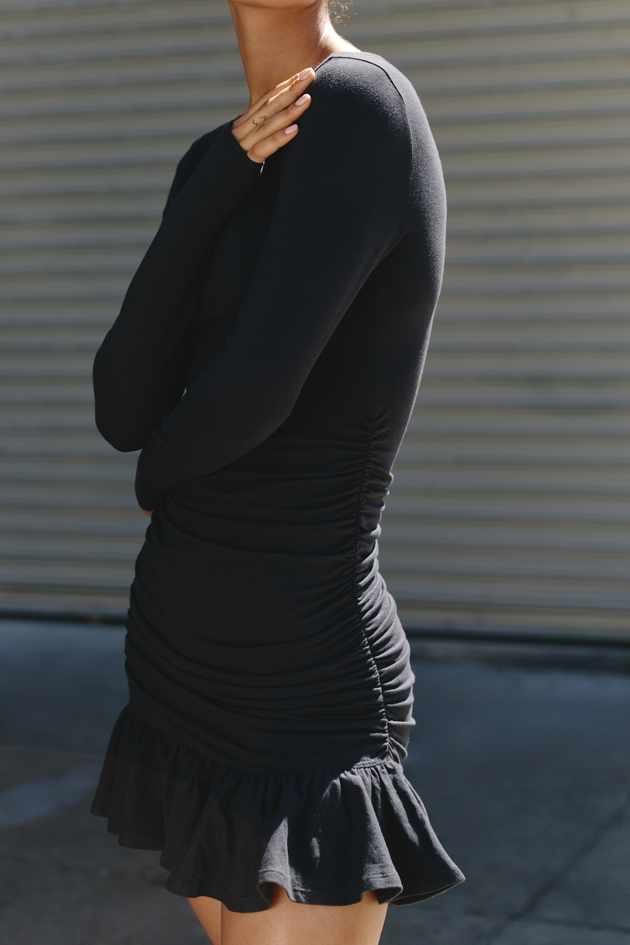 Daily Practice Drop-Waist Long-Sleeve Mini Dress
