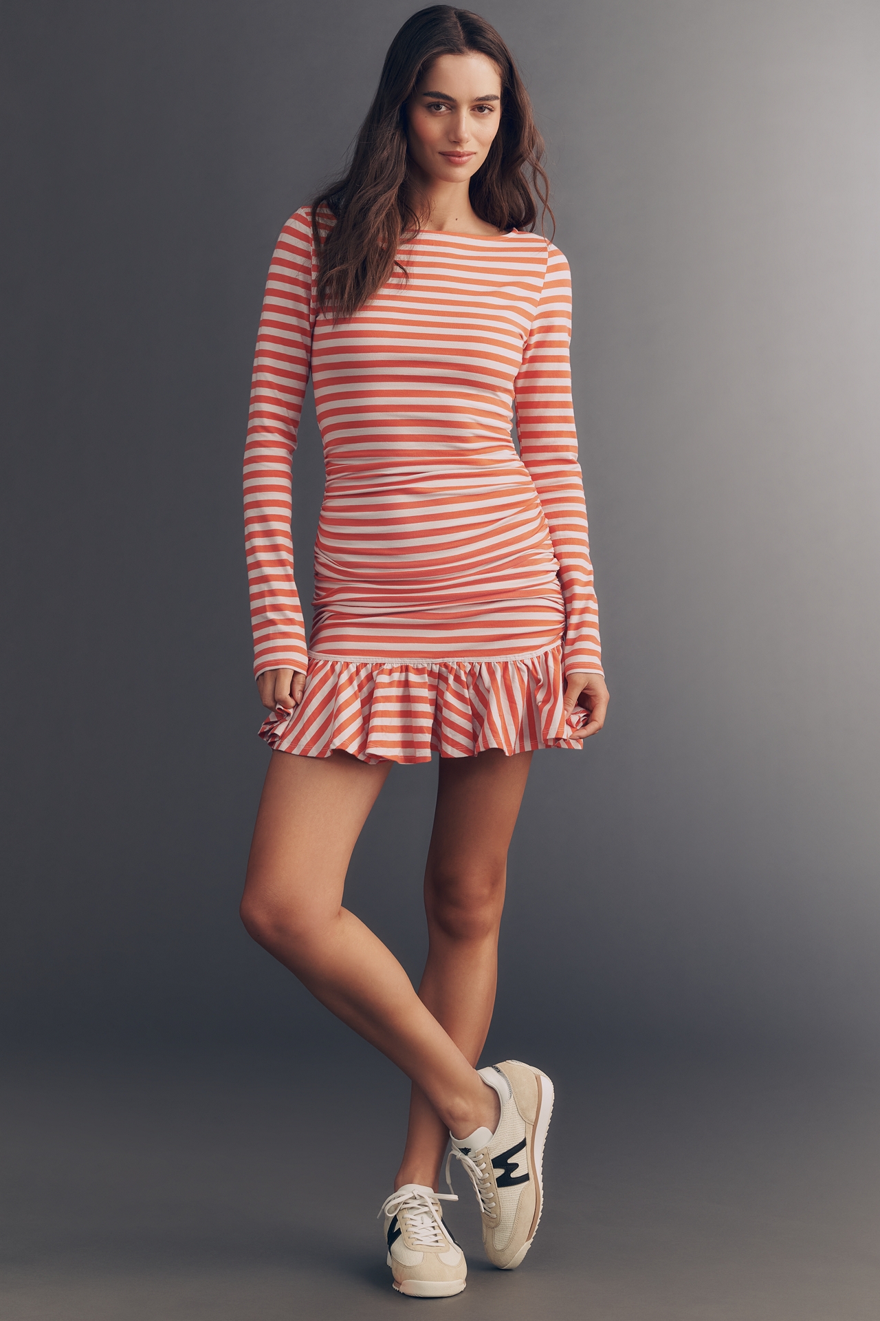 Daily Practice Drop-Waist Long-Sleeve Mini Dress