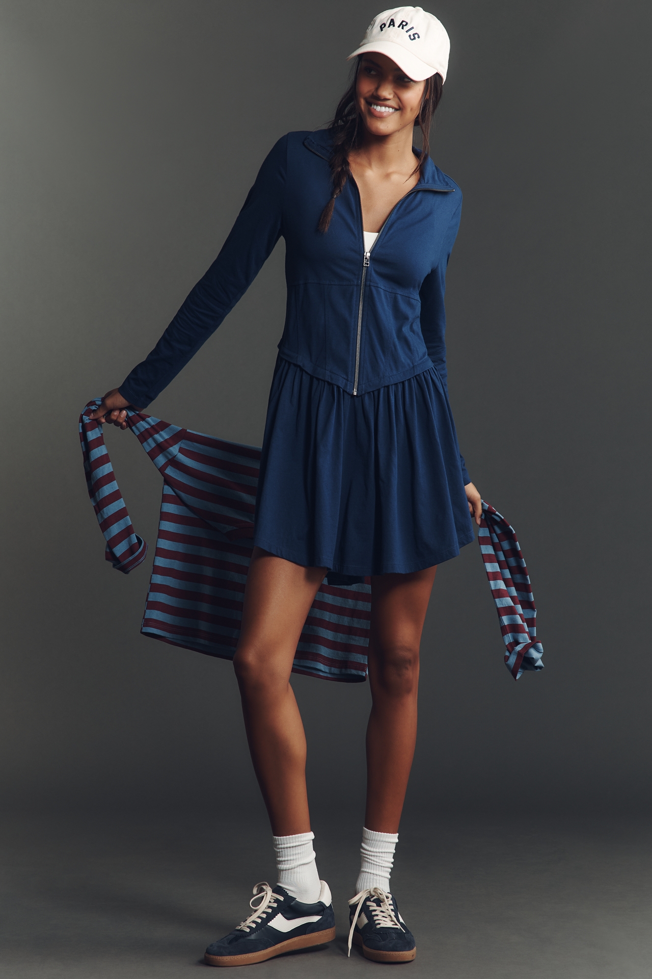 Daily Practice Taylor Long-Sleeve Zip-Front Mini Dress