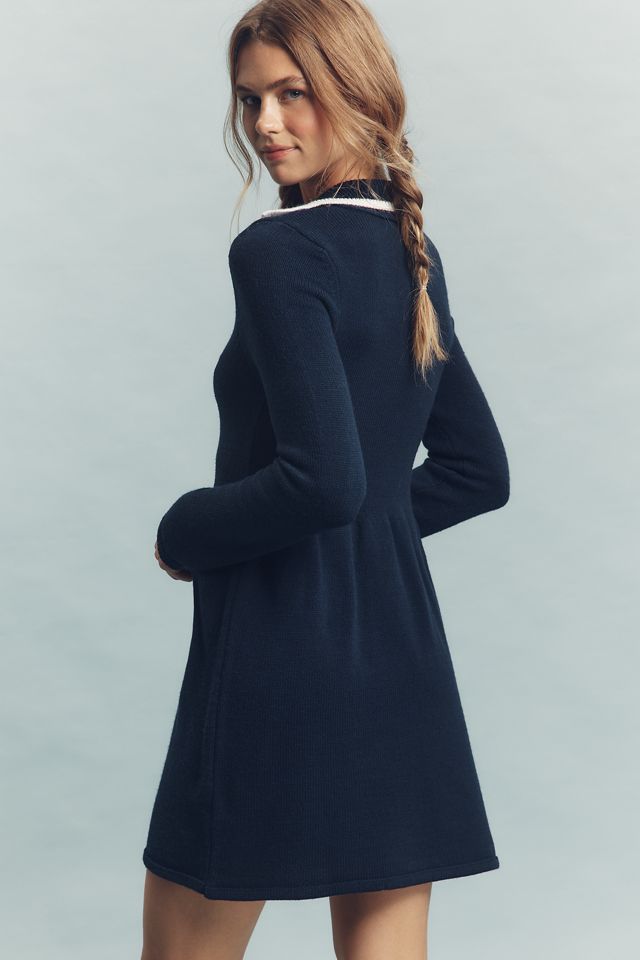 Daily Practice Long-Sleeve Polo Knit Mini Dress #1