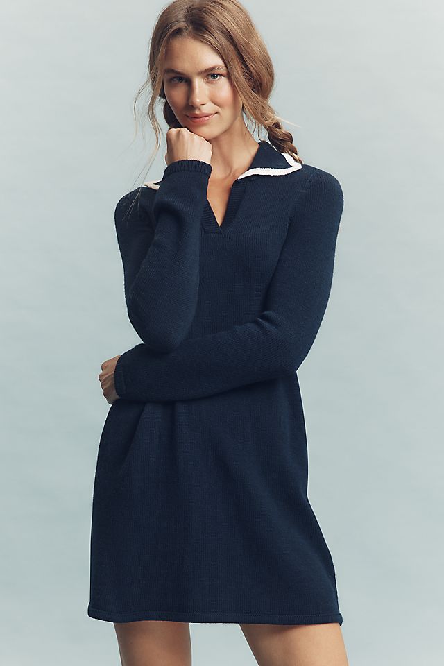 knit polo dress Ladies - Navy Blue Fine-Knit - Size: L You can easily access the breastfeeding area by undoing the buttons. Women's Cream Cable-Knit Polo Dress